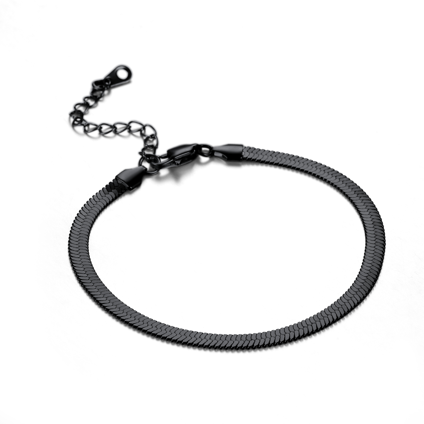 3mm Flat Herringbone Link Anklet