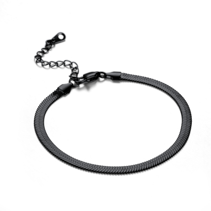 3mm Flat Herringbone Link Anklet