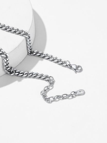 Cuban Chain Anklet with September Heart Birthstone