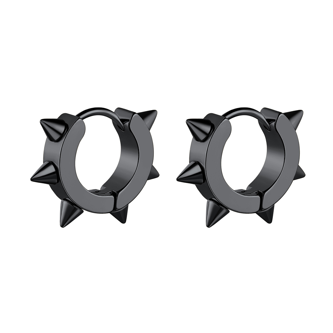 Punk Spike Huggie Hoop Earrings