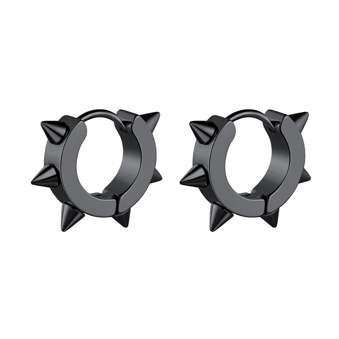 Punk Spike Huggie Hoop Earrings