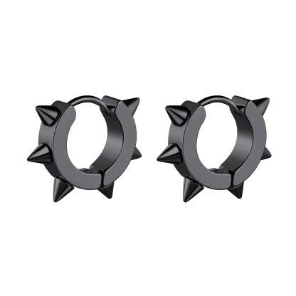 Punk Spike Huggie Hoop Earrings