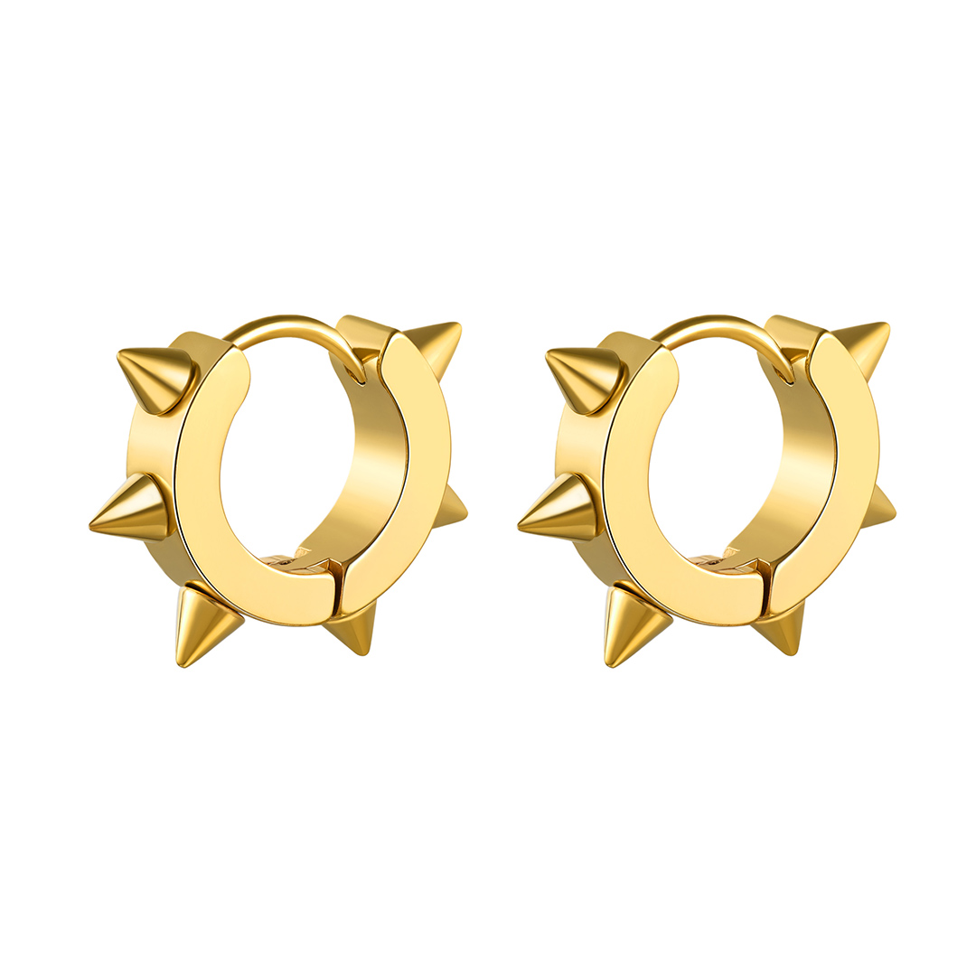 Punk Spike Huggie Hoop Earrings