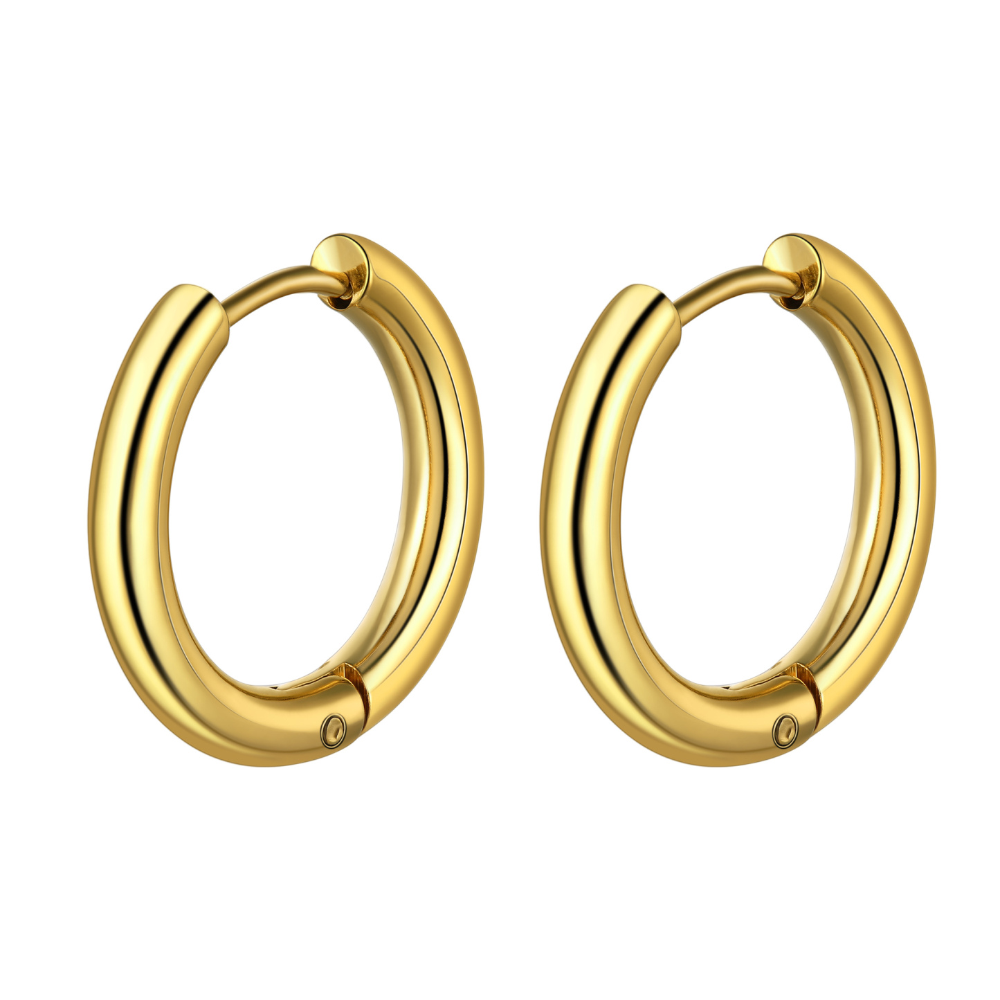 Huggie Hoop Earrings Gold/Black - Hypoallergenic Punk