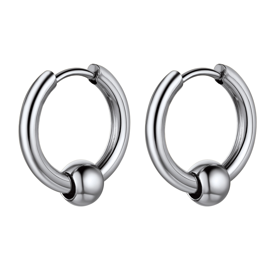 Hypoallergenic 316L Steel Punk Hoop Earrings