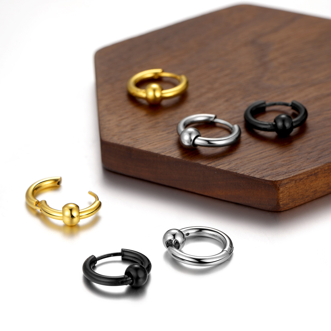 Hypoallergenic 316L Steel Punk Hoop Earrings