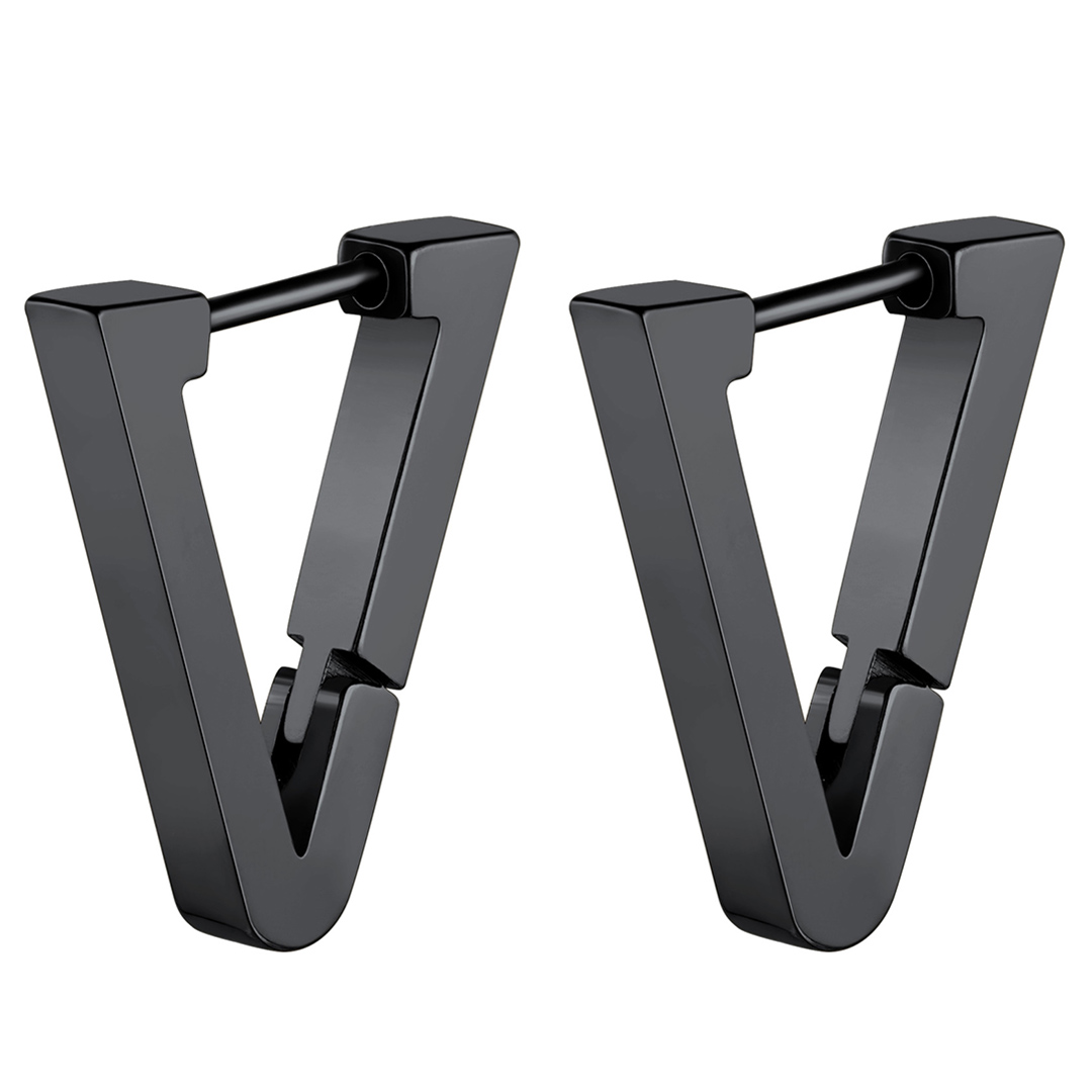 Triangle Huggie Hoop Earrings - 316L Surgical Steel Ear Post