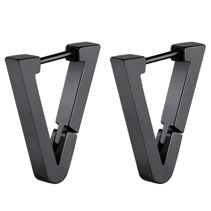 Triangle Huggie Hoop Earrings - 316L Surgical Steel Ear Post