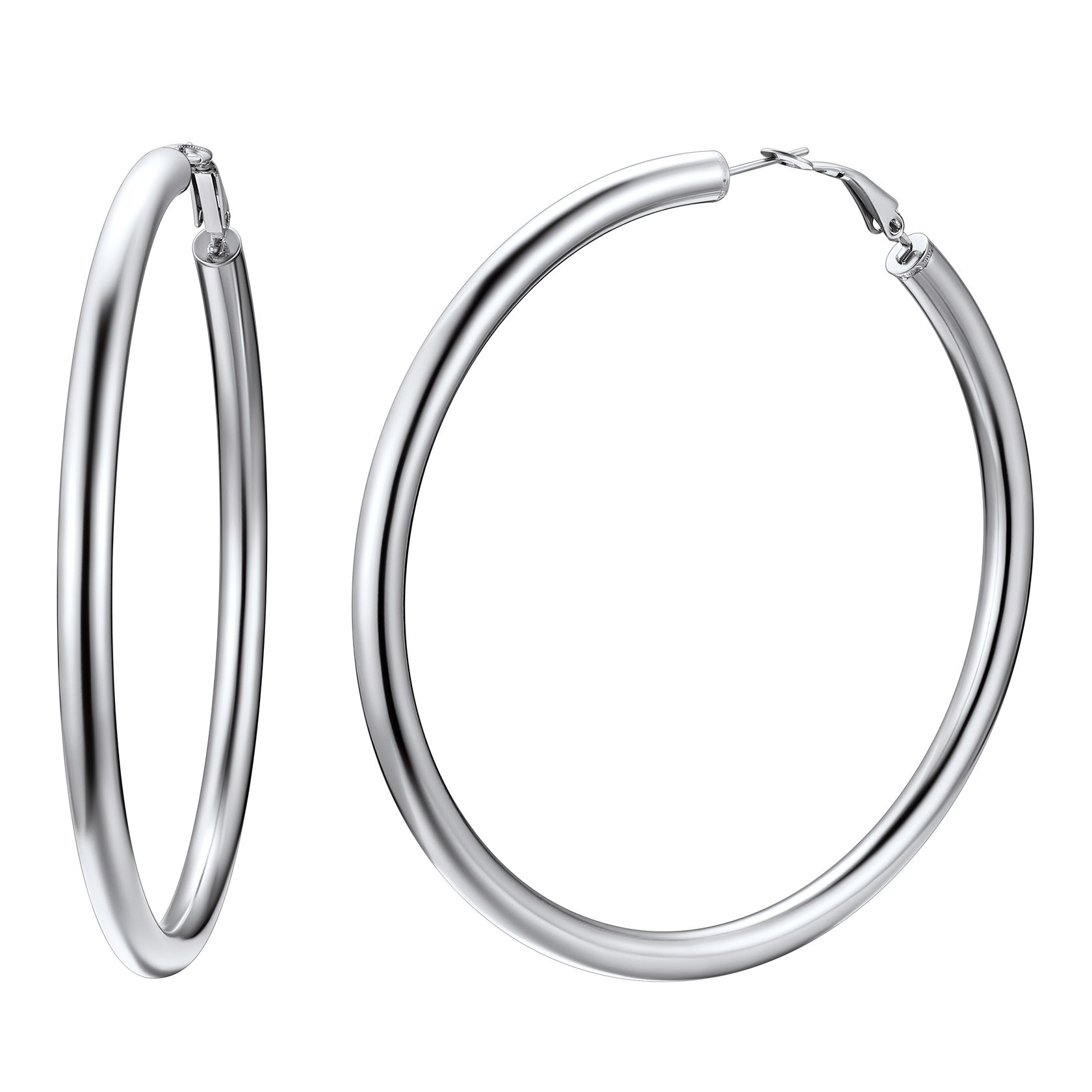 40mm Black Hoop Earrings Hypoallergenic