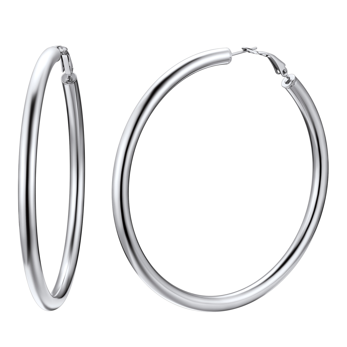 40mm Black Hoop Earrings Hypoallergenic