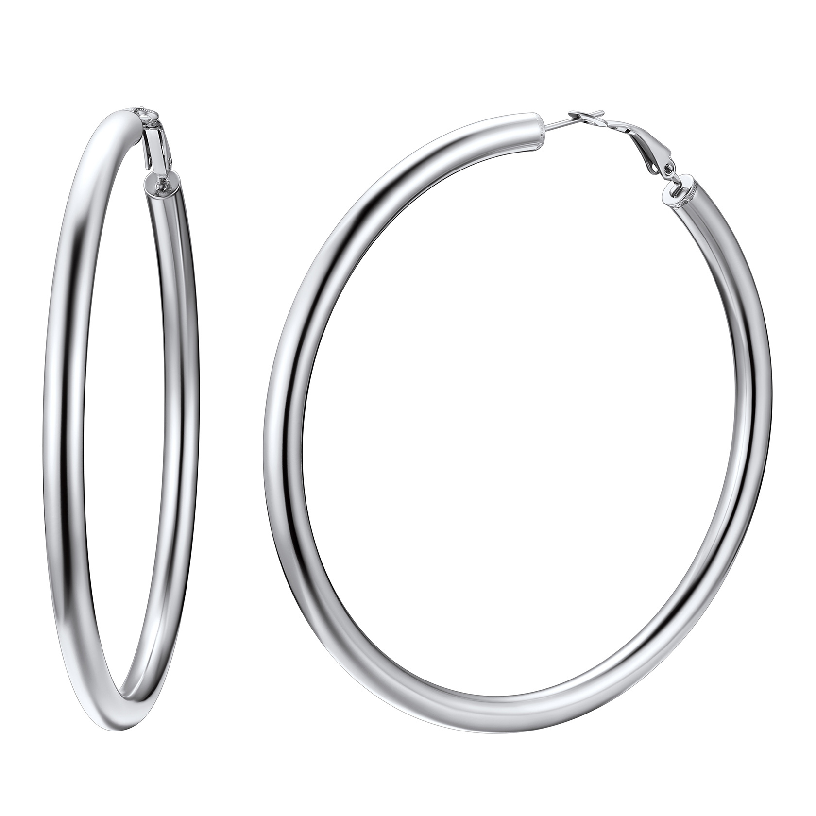 40mm Black Hoop Earrings Hypoallergenic