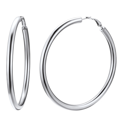 40mm Black Hoop Earrings Hypoallergenic