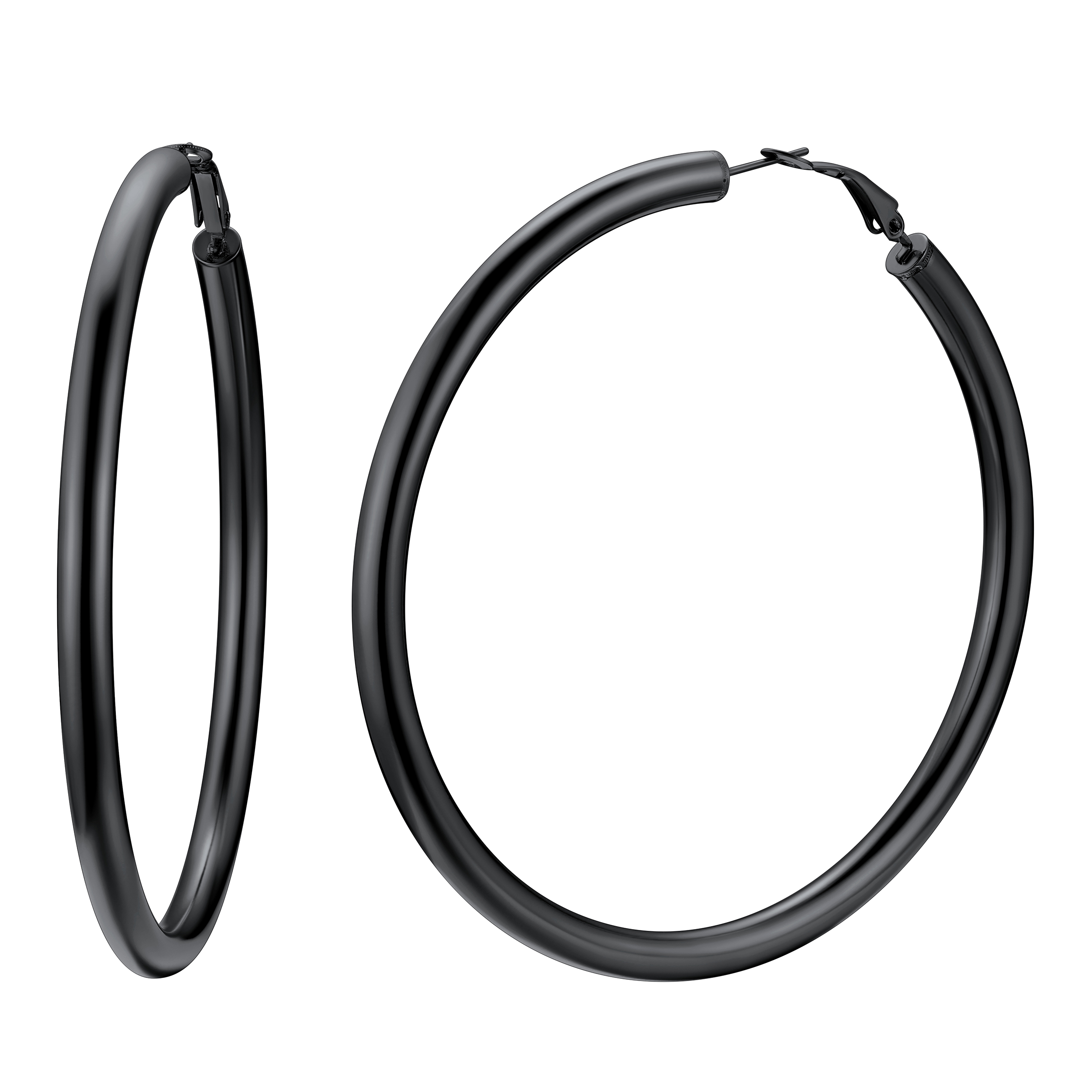 40mm Black Hoop Earrings Hypoallergenic
