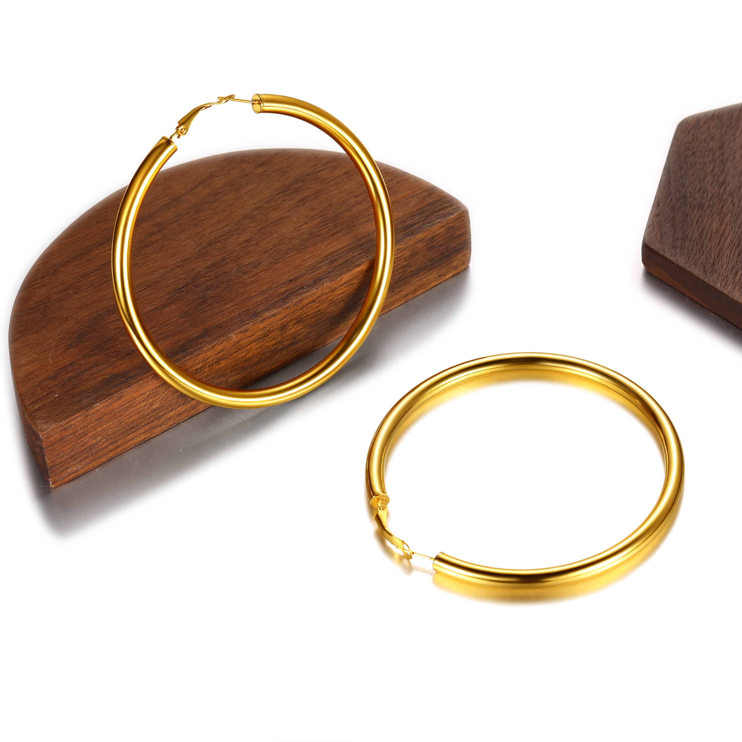 40mm Black Hoop Earrings Hypoallergenic