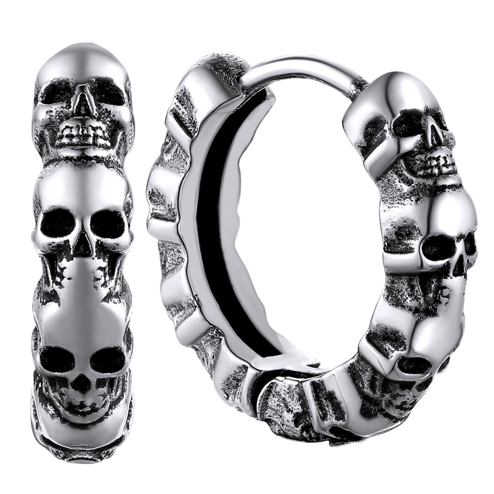 Skull Hoop Earrings for Men Women