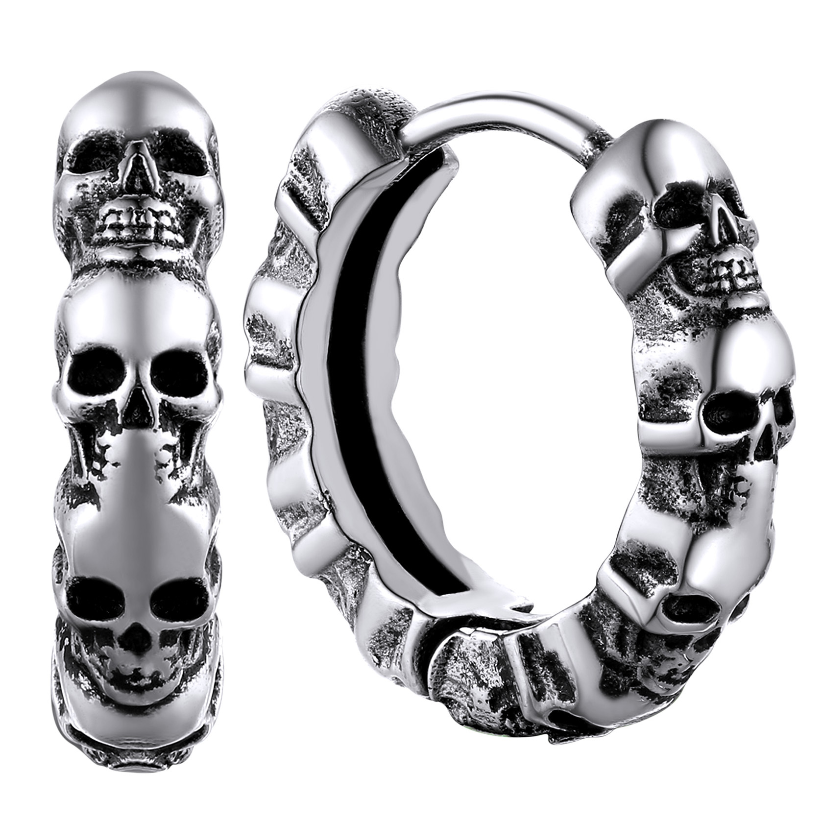 Skull Hoop Earrings for Men Women