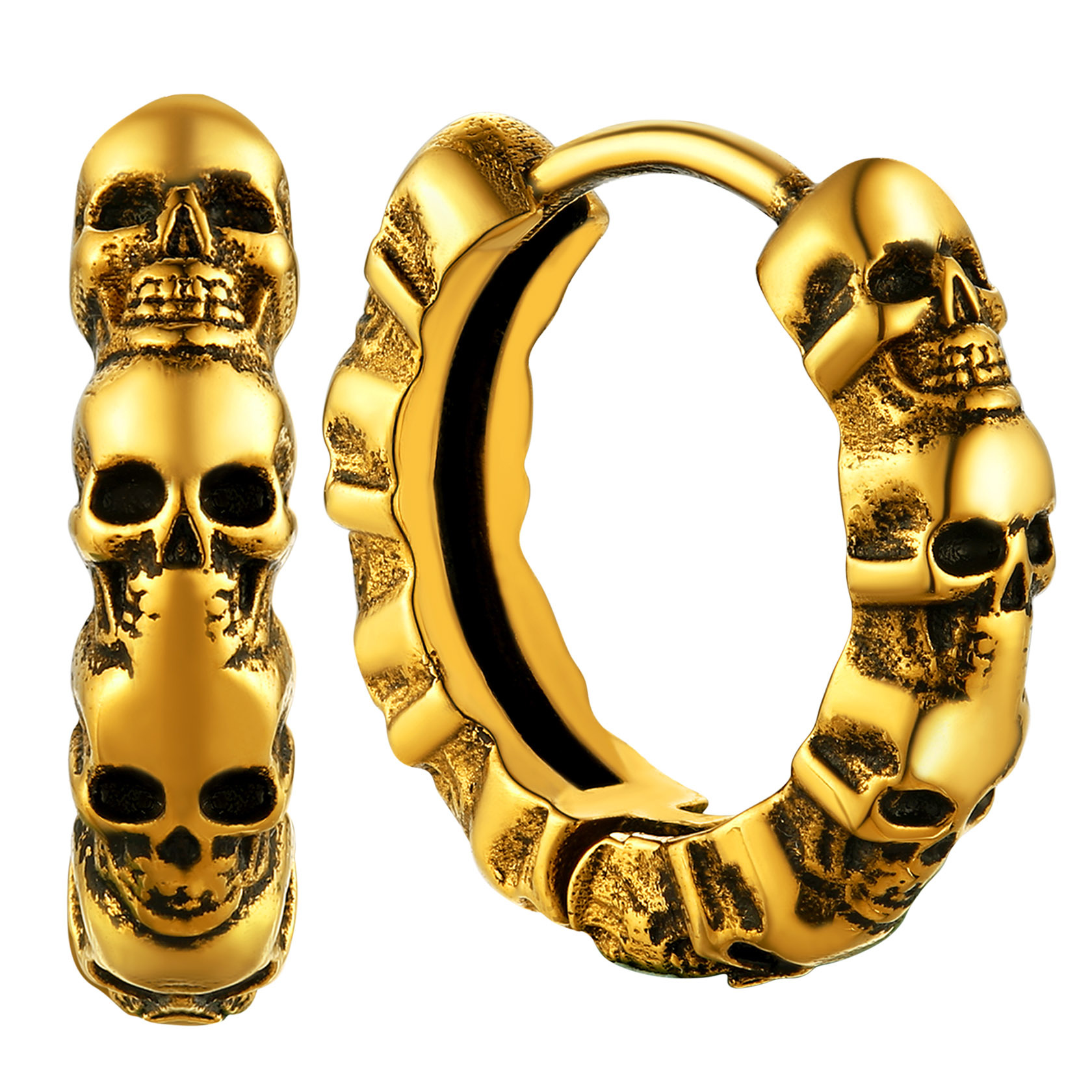 Skull Hoop Earrings for Men Women