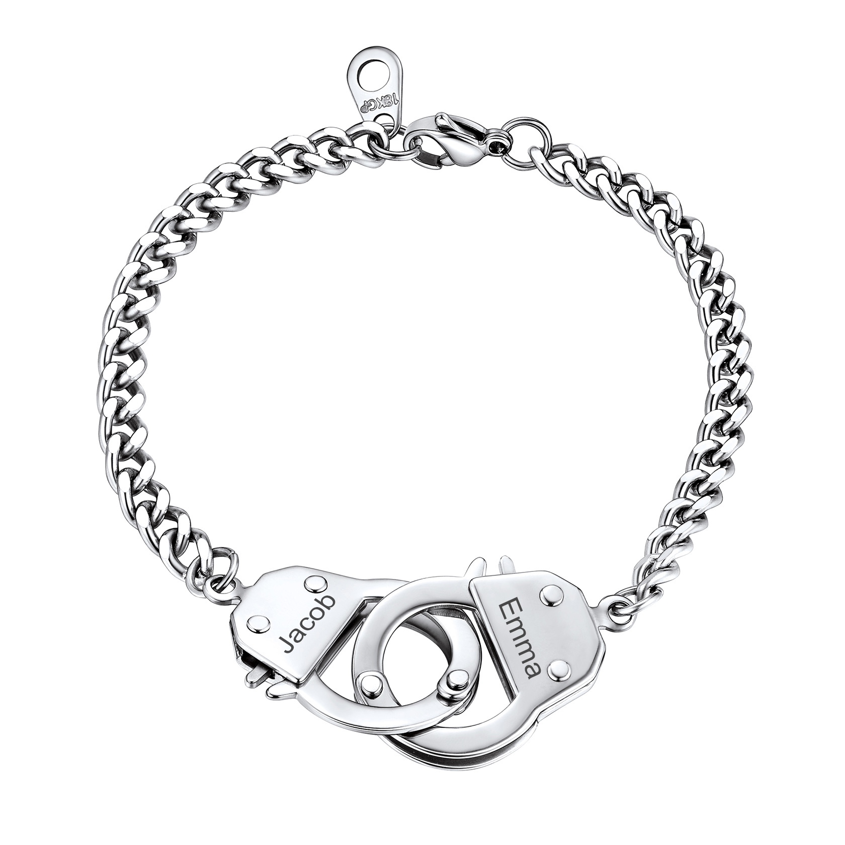 Handcuff Link Bracelet Stainless Steel Curb Chain