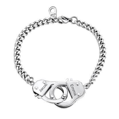 Handcuff Link Bracelet Stainless Steel Curb Chain