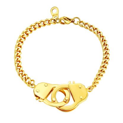 Handcuff Link Bracelet Stainless Steel Curb Chain