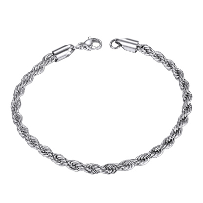 3mm Twisted Rope Chain Bracelet
