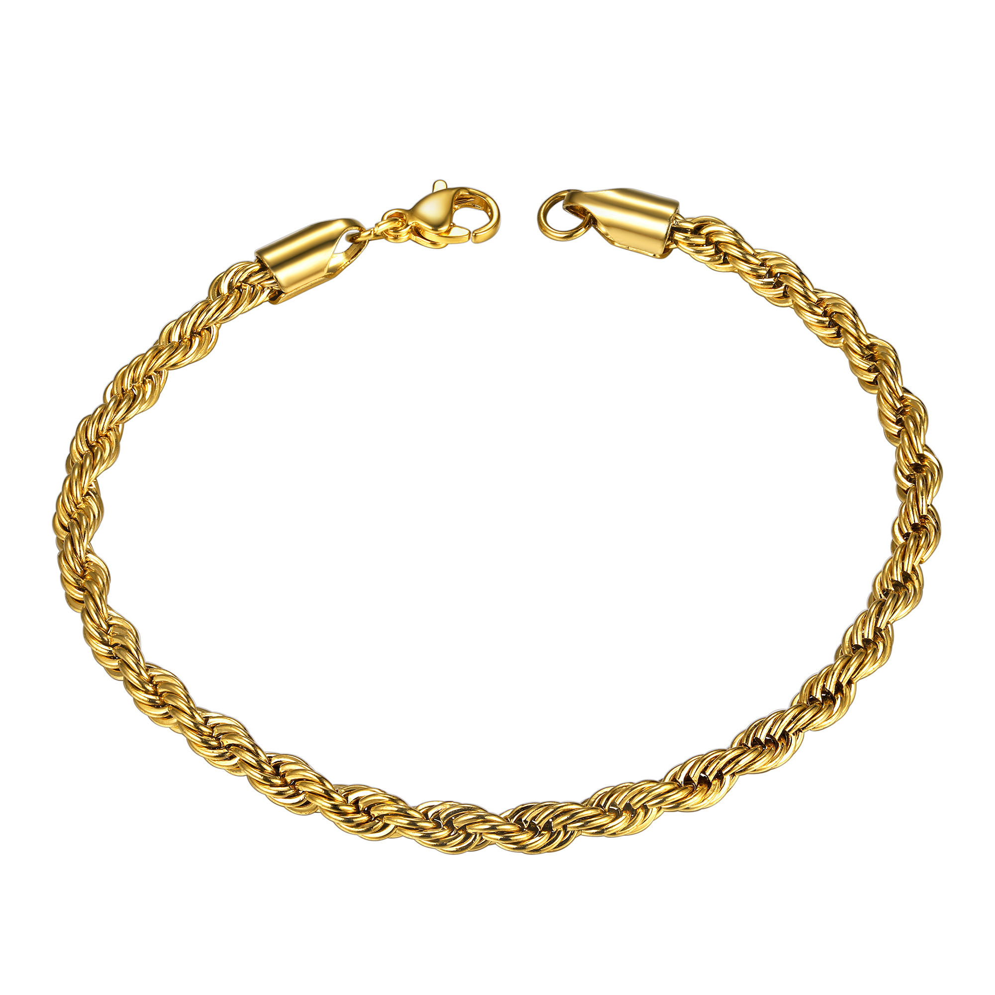 3mm Twisted Rope Chain Bracelet