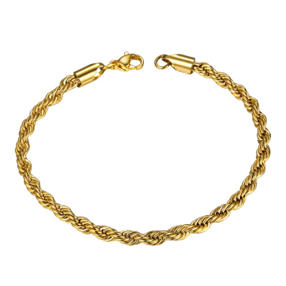 3mm Twisted Rope Chain Bracelet