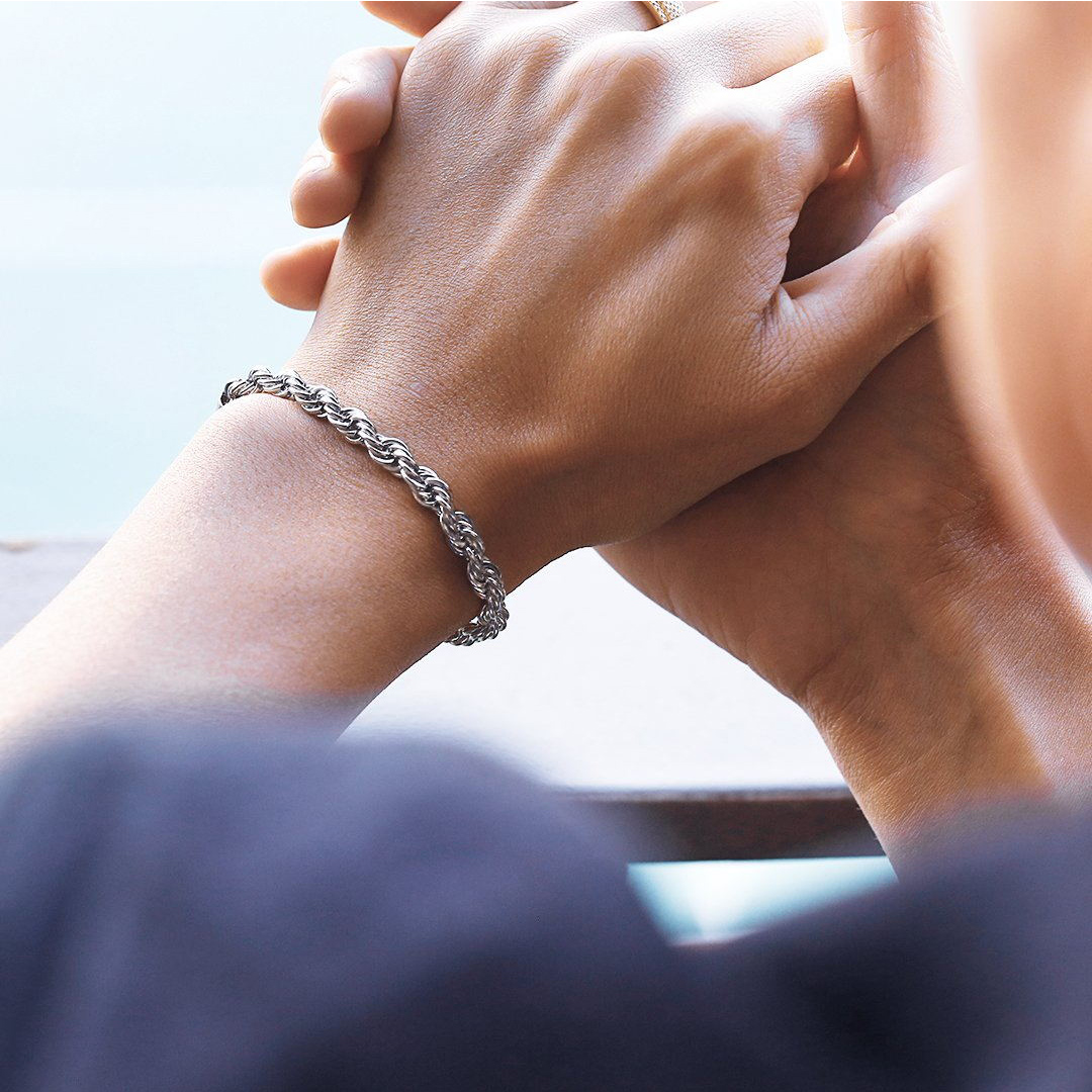 3mm Twisted Rope Chain Bracelet