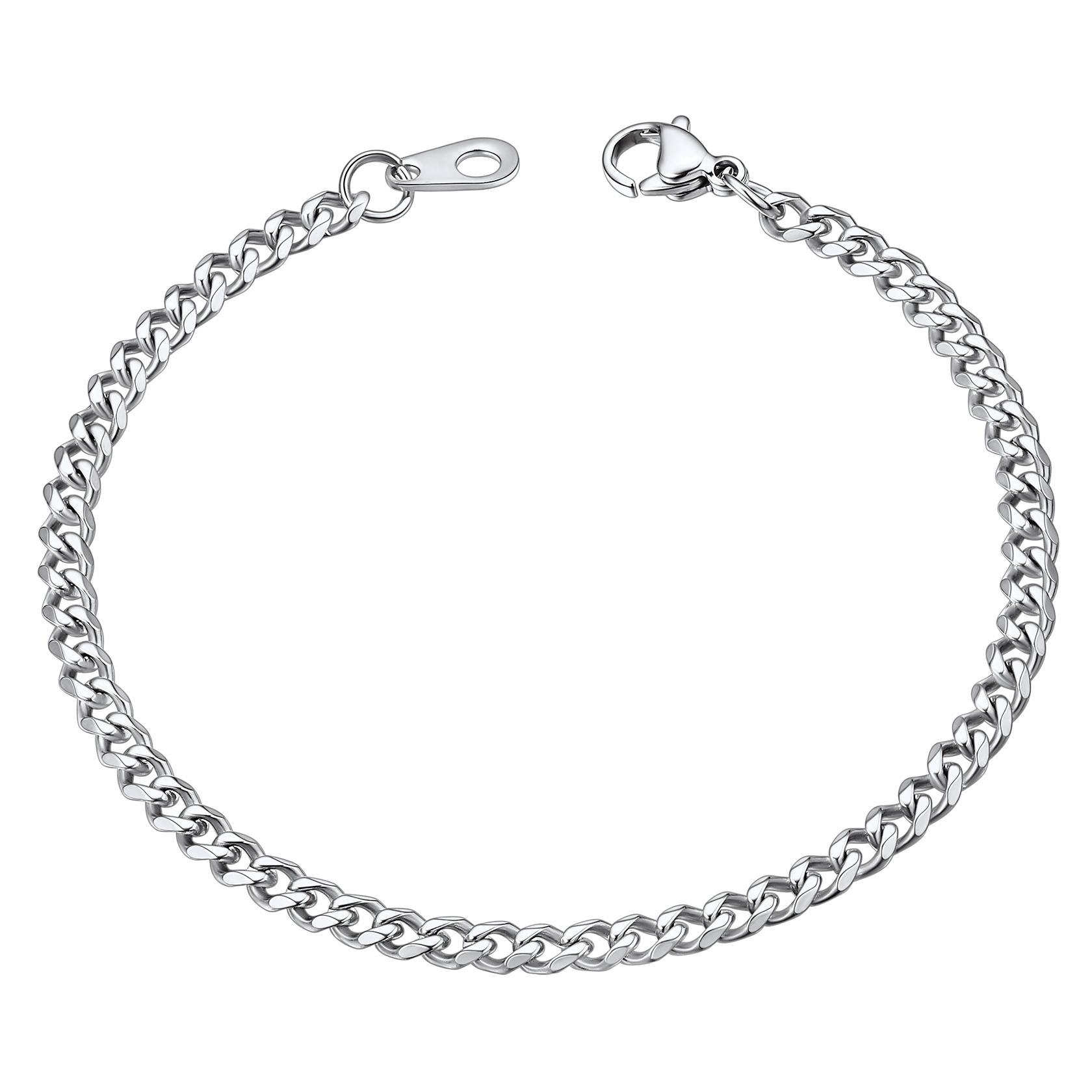 Silver Chunky Cuban Link Bracelet for Men Women - Stainless Steel Unisex Chain