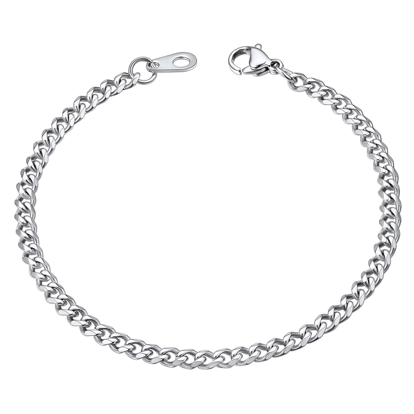 Silver Chunky Cuban Link Bracelet for Men Women - Stainless Steel Unisex Chain