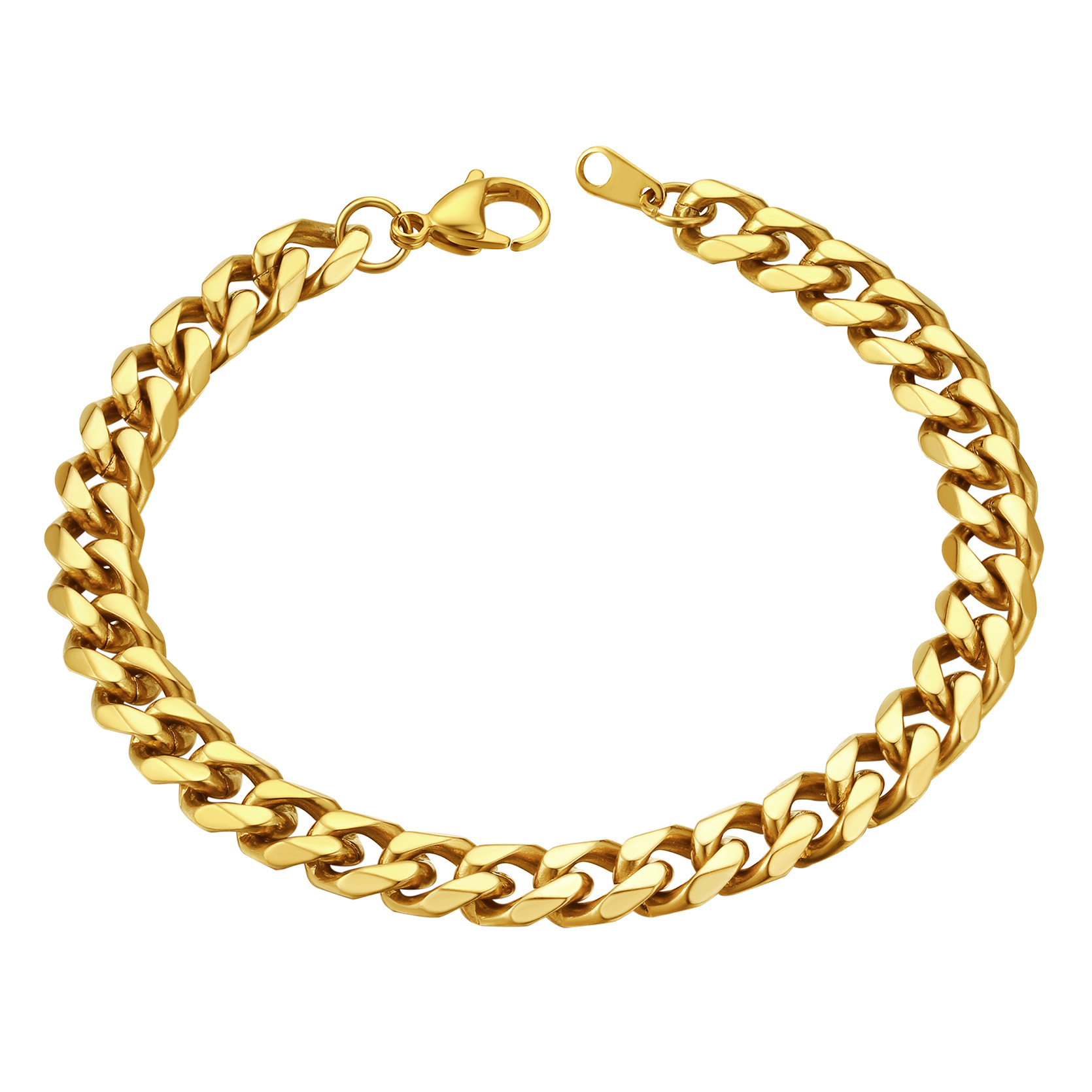 9mm Gold Chunky Cuban Link Bracelet for Men Women - Stainless Steel Unisex Chain