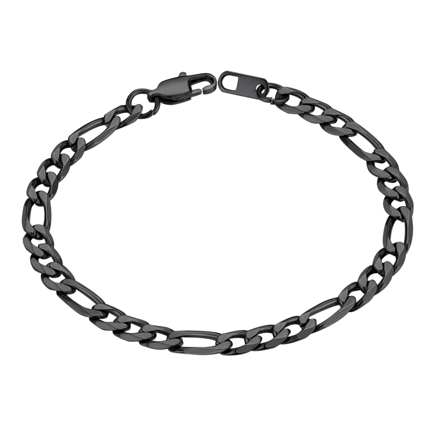 6mm Figaro Chain Bracelet 316L Steel Gold Plated