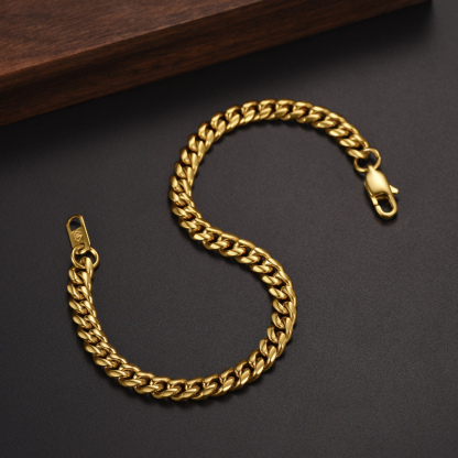 6mm Stainless Steel Solid Chain Bracelet