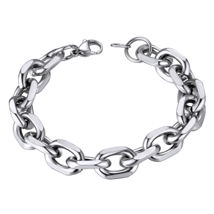 Rolo Cable Chain 316L Steel Gold/Black