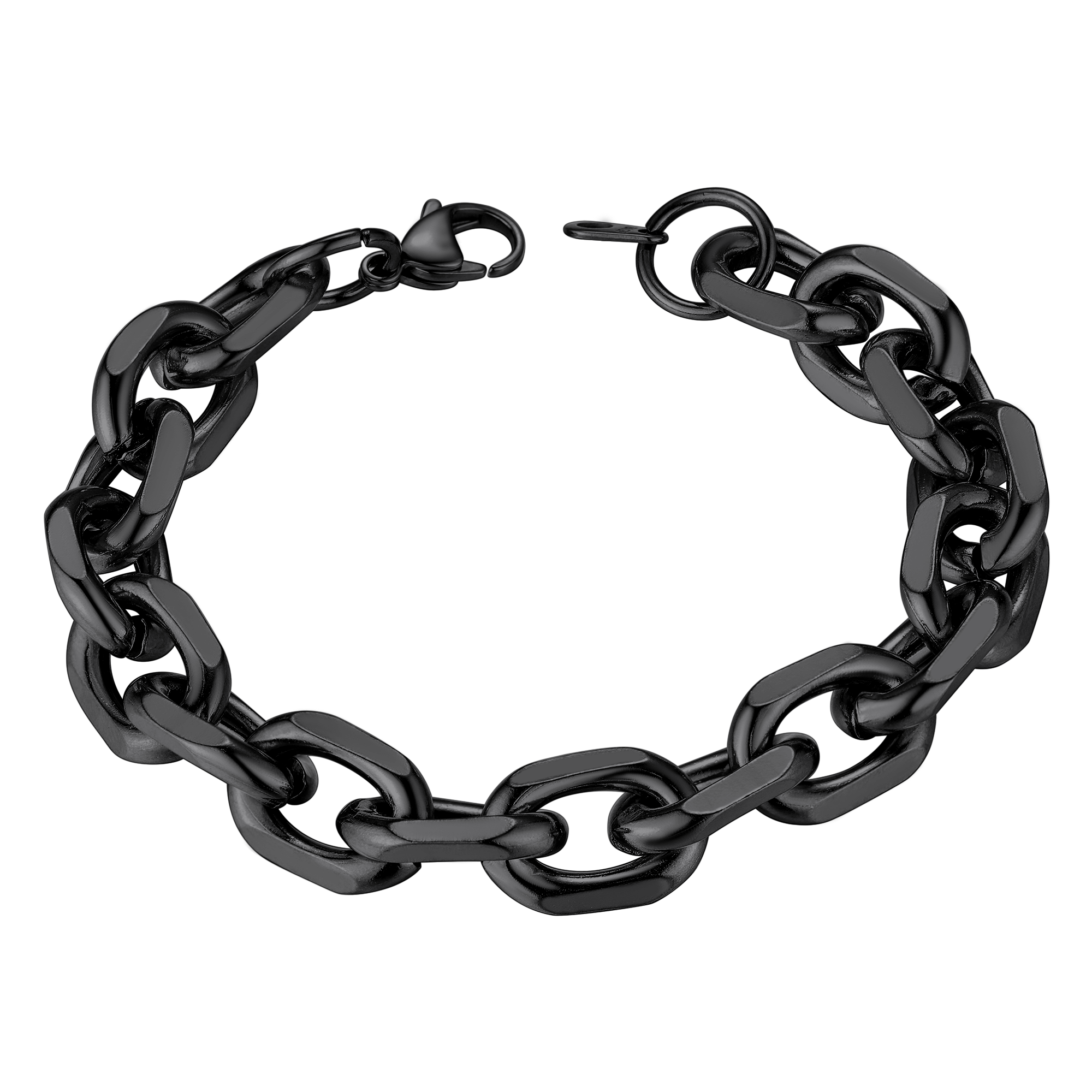 Rolo Cable Chain 316L Steel Gold/Black