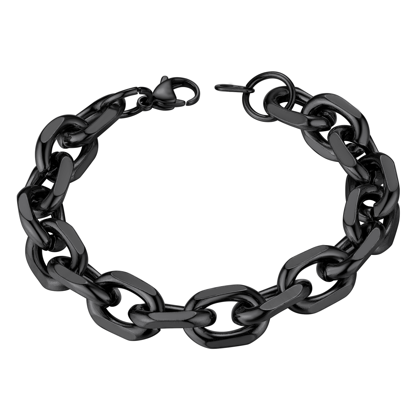 Rolo Cable Chain 316L Steel Gold/Black