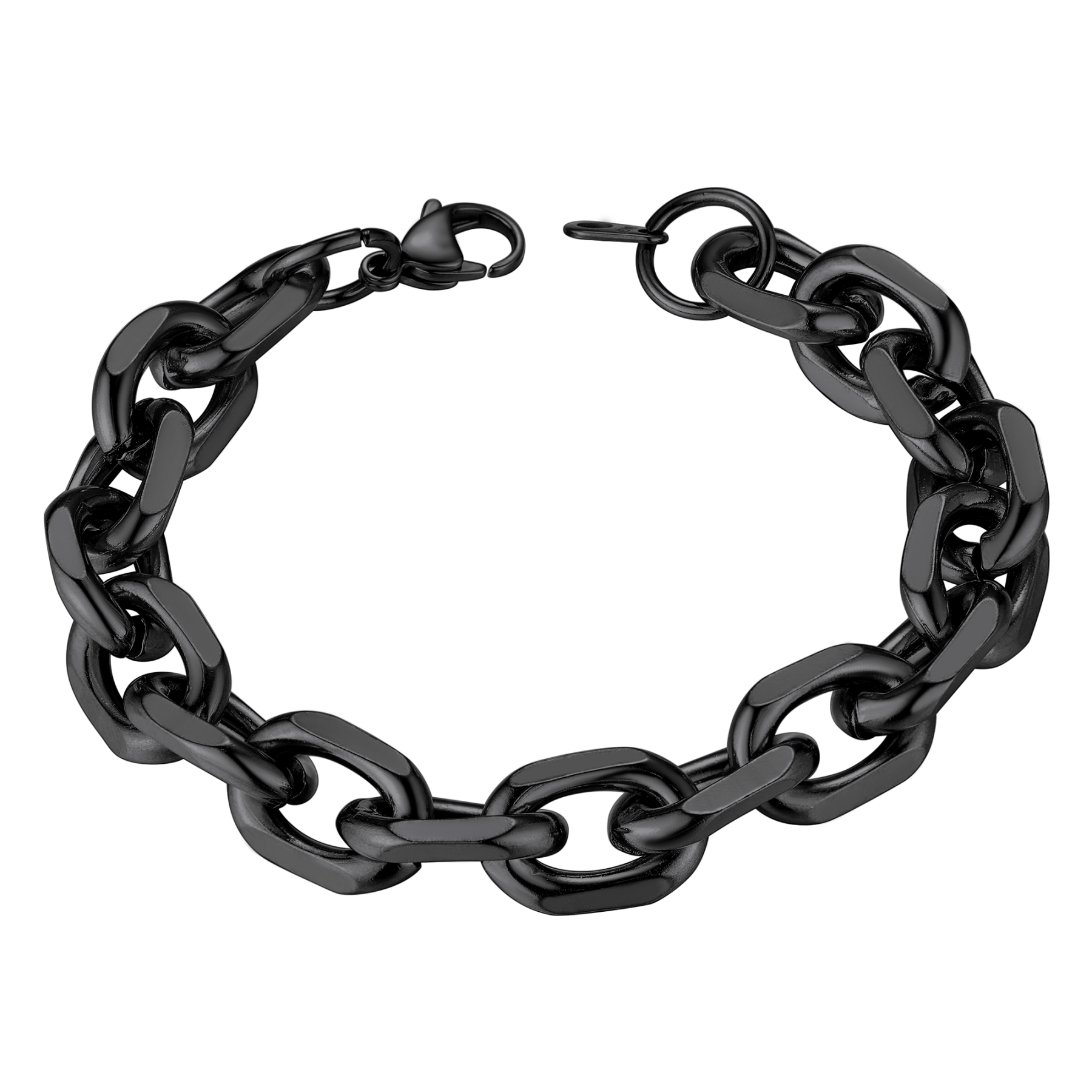 Rolo Cable Chain 316L Steel Gold/Black