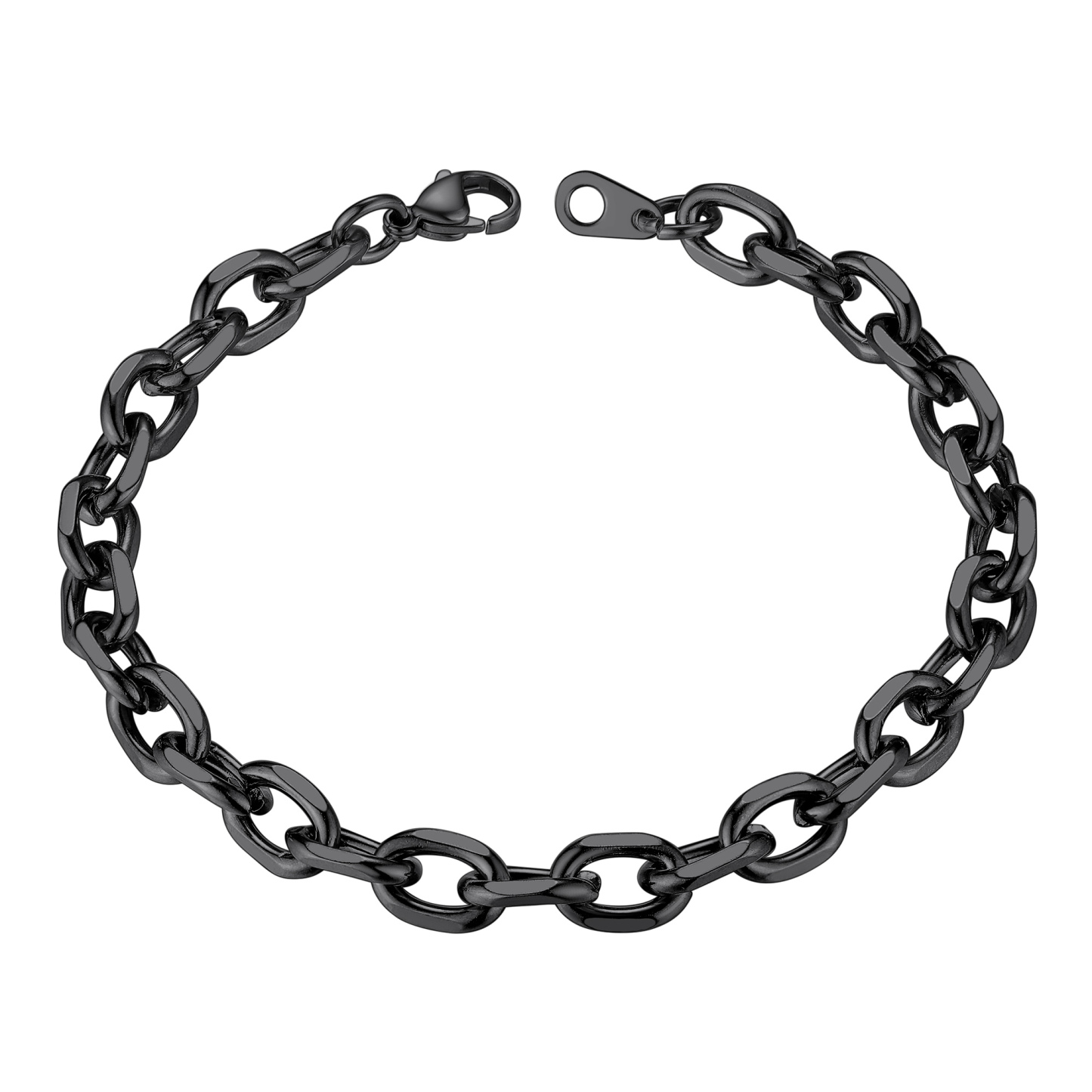 Rolo Cable Chain 316L Steel Gold/Black