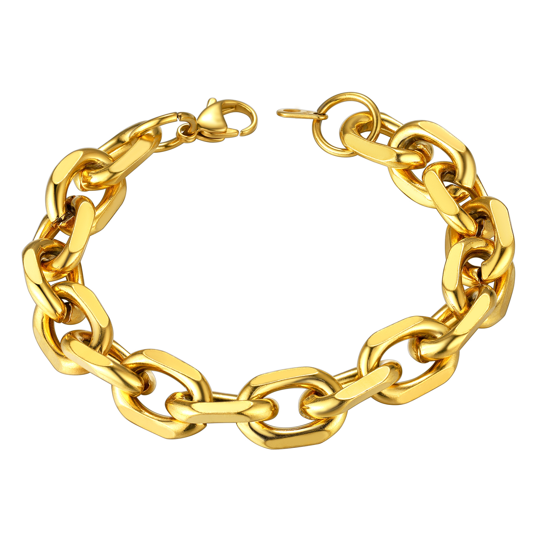 Rolo Cable Chain 316L Steel Gold/Black