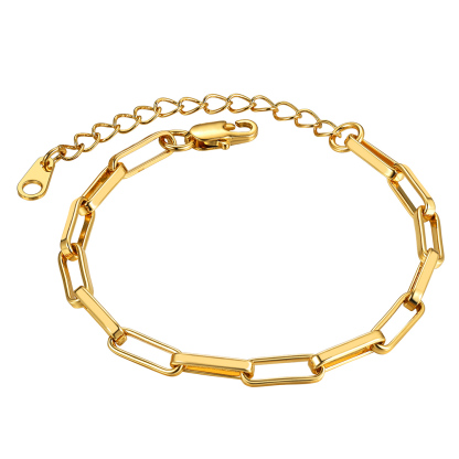 Paperclip 18k Gold Bracelet for Women