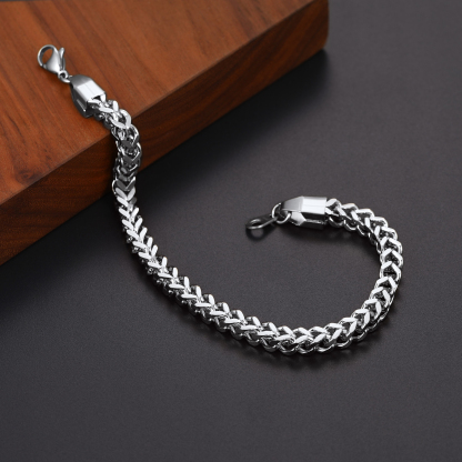 Stainless Steel Flat Franco Curb Bracele