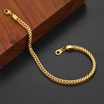 Stainless Steel Flat Franco Curb Bracele