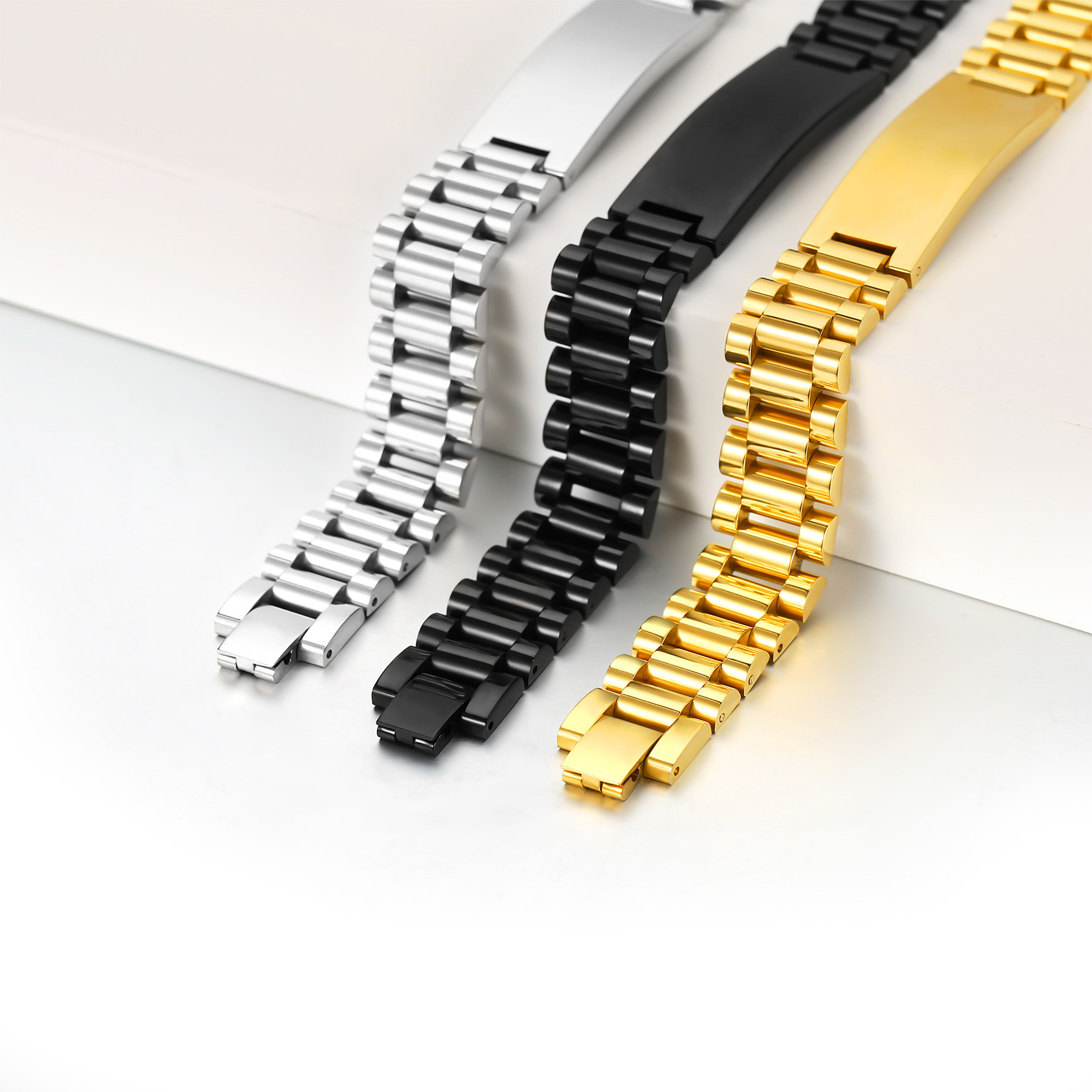 Chunky Bracelet Stainless Steel Gold/Black