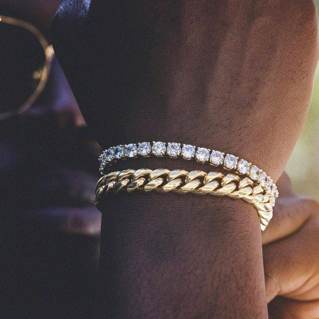 7mm Cuban Chain Bracelet 316L Steel Natural