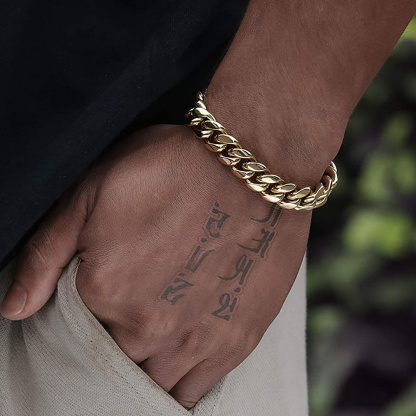 7mm Cuban Chain Bracelet 316L Steel Natural