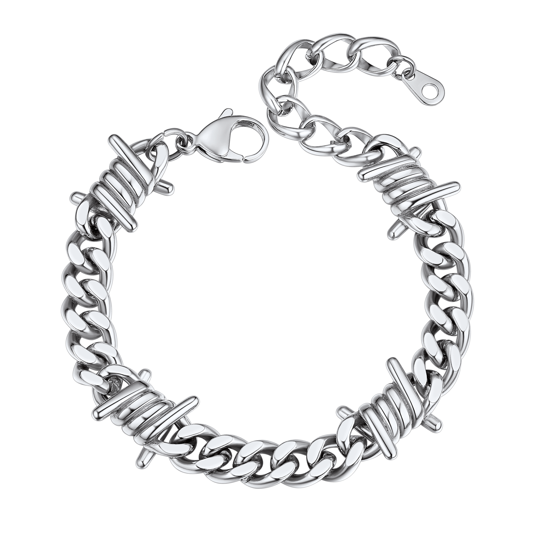 Barbed Wire Bracelet - Stainless Steel Gothic Punk Chain