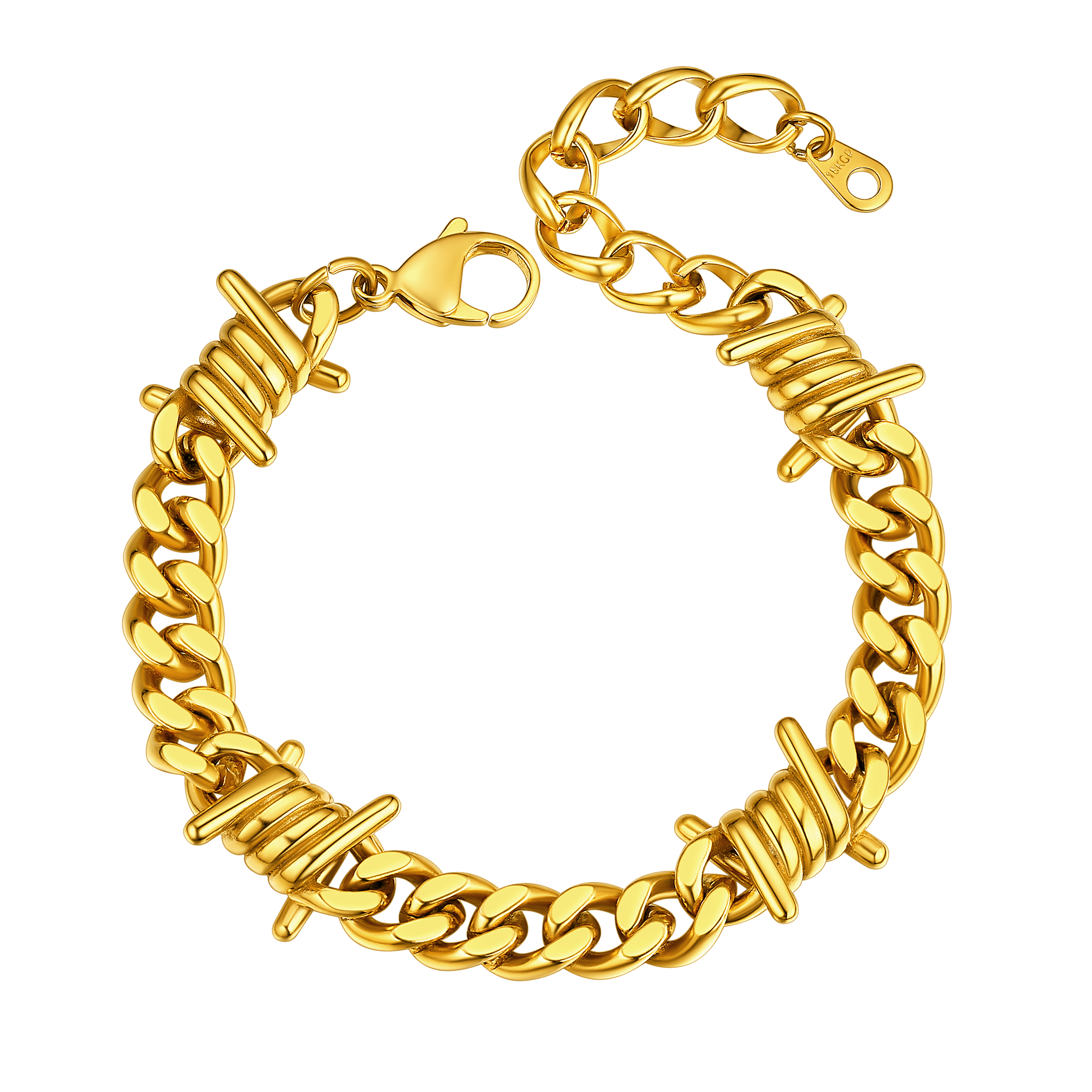 Barbed Wire Bracelet - Stainless Steel Gothic Punk Chain