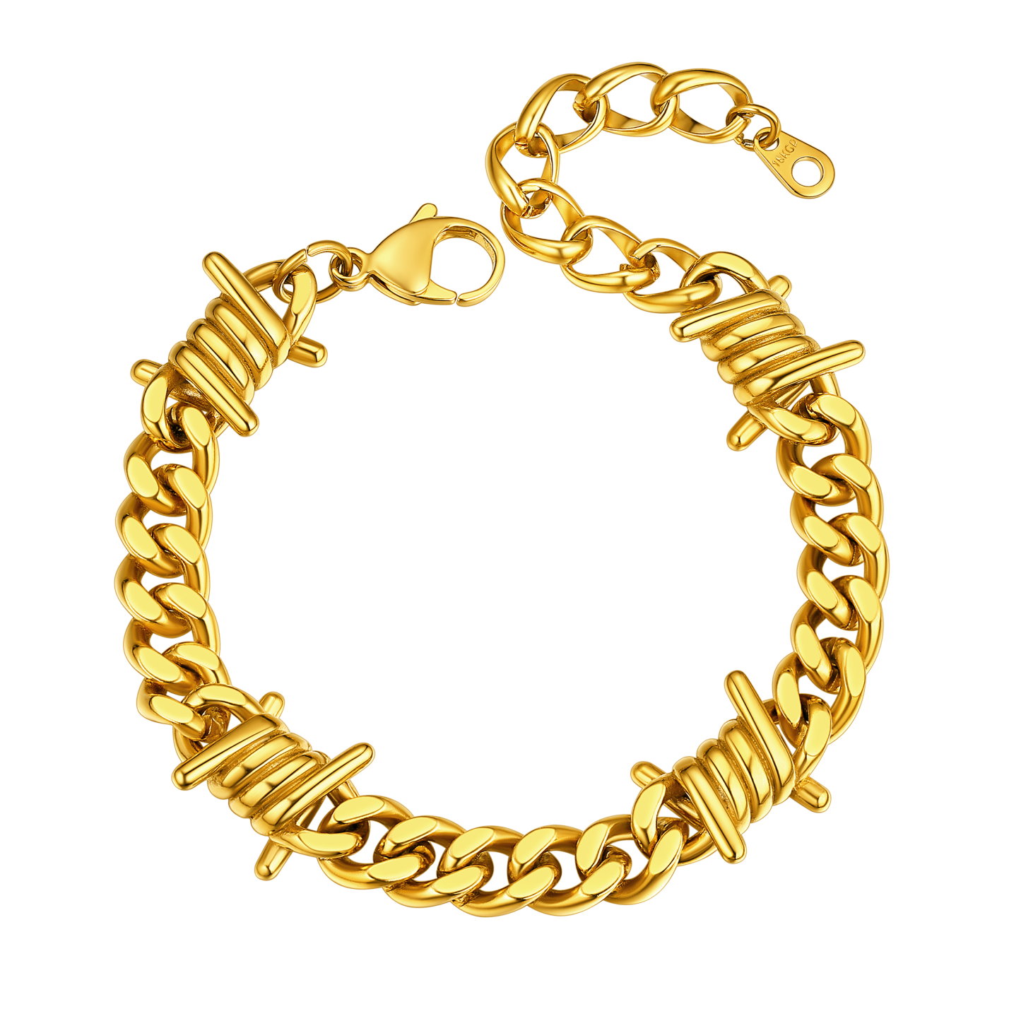 Barbed Wire Bracelet - Stainless Steel Gothic Punk Chain