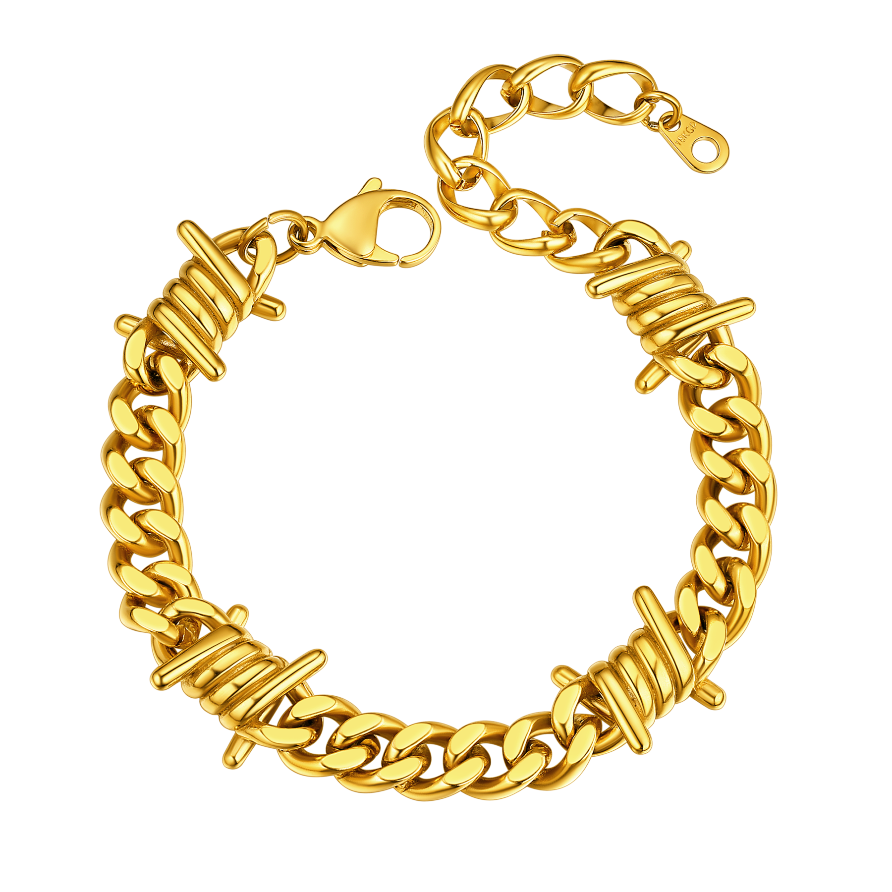 Barbed Wire Bracelet - Stainless Steel Gothic Punk Chain