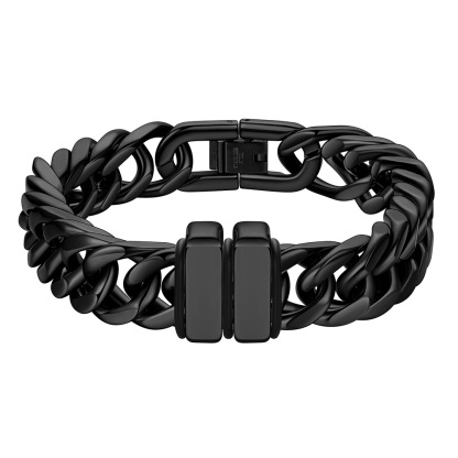 Engravable Stainless Steel Beaded Bracelet For Men